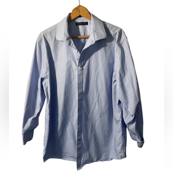 Tommy Hilfiger bl/wh button down size 16.5 neck/32/33 length. Slim fit. - Picture 1 of 6